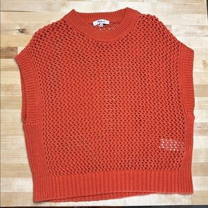 Madewell Orange Knit Sweater Vest